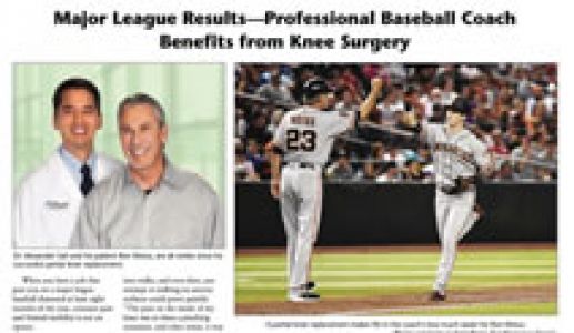SF Giants 3rd Base Coach, Ron Wotus, shares his experience with partial knee replacement by Dr. Sah