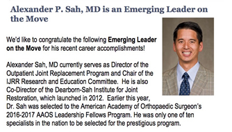 Dr. Sah recognized as an Emerging Leader