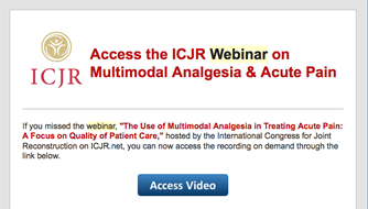 Dr. Sah presents national webinar on Multimodal Analgesia & Acute Pain Management