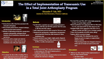 Research presentation by Dr. Sah on blood management