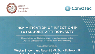 Dr. Sah presents Risk Mitigation of Infection at Western Orthopedic Association Annual Meeting